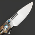 Ponomarev Forge складной нож Remette TwoFace Custom "Череп" сталь M390, рукоять Титан, лазерная гравировка