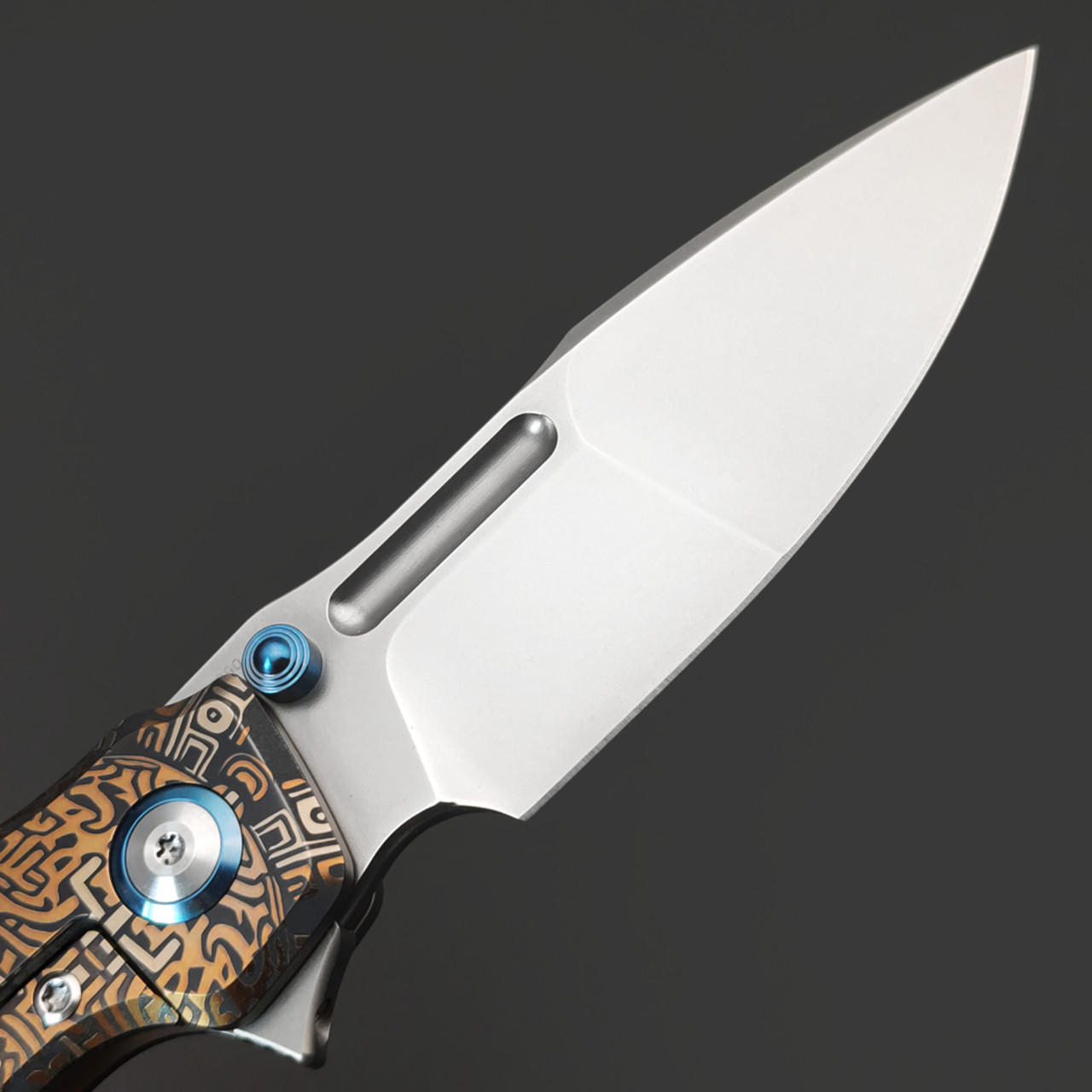 Ponomarev Forge складной нож Remette TwoFace Custom "Череп" сталь M390, рукоять Титан, лазерная гравировка