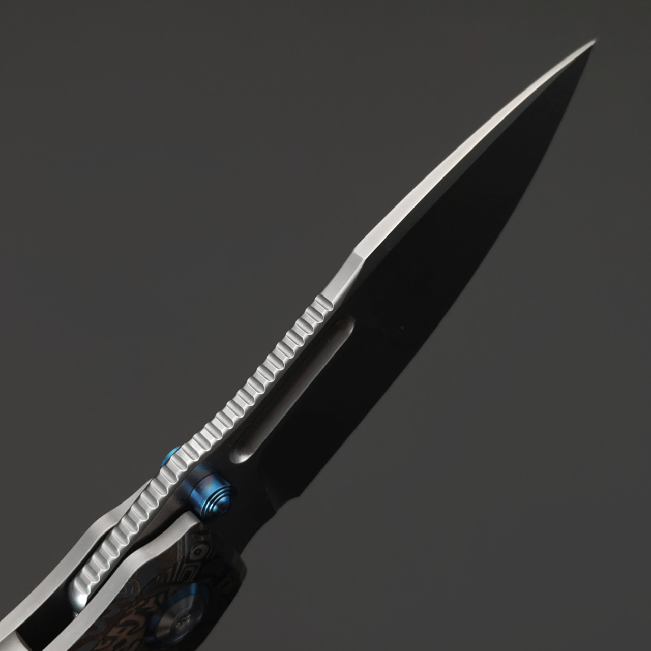 Ponomarev Forge складной нож Remette TwoFace Custom "Череп" сталь M390, рукоять Титан, лазерная гравировка