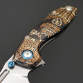 Ponomarev Forge складной нож Remette TwoFace Custom "Череп" сталь M390, рукоять Титан, лазерная гравировка