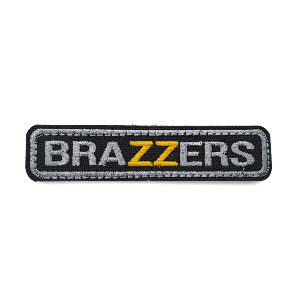 Патч Н-7 "Brazzers" серый с жёлтым