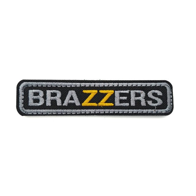 Патч Н-7 "Brazzers" серый с жёлтым