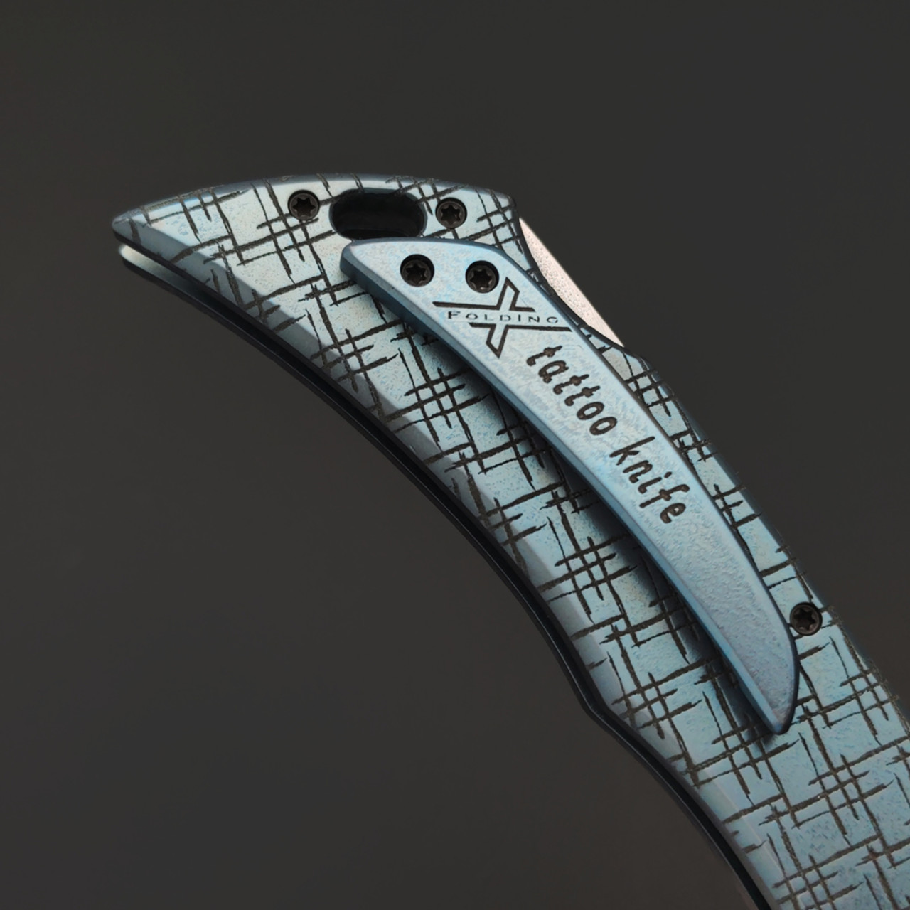 X Тату нож складной Модель X3 D "Джентльмен", сталь VG-10, рукоять Титан с гравировкой и анодированием