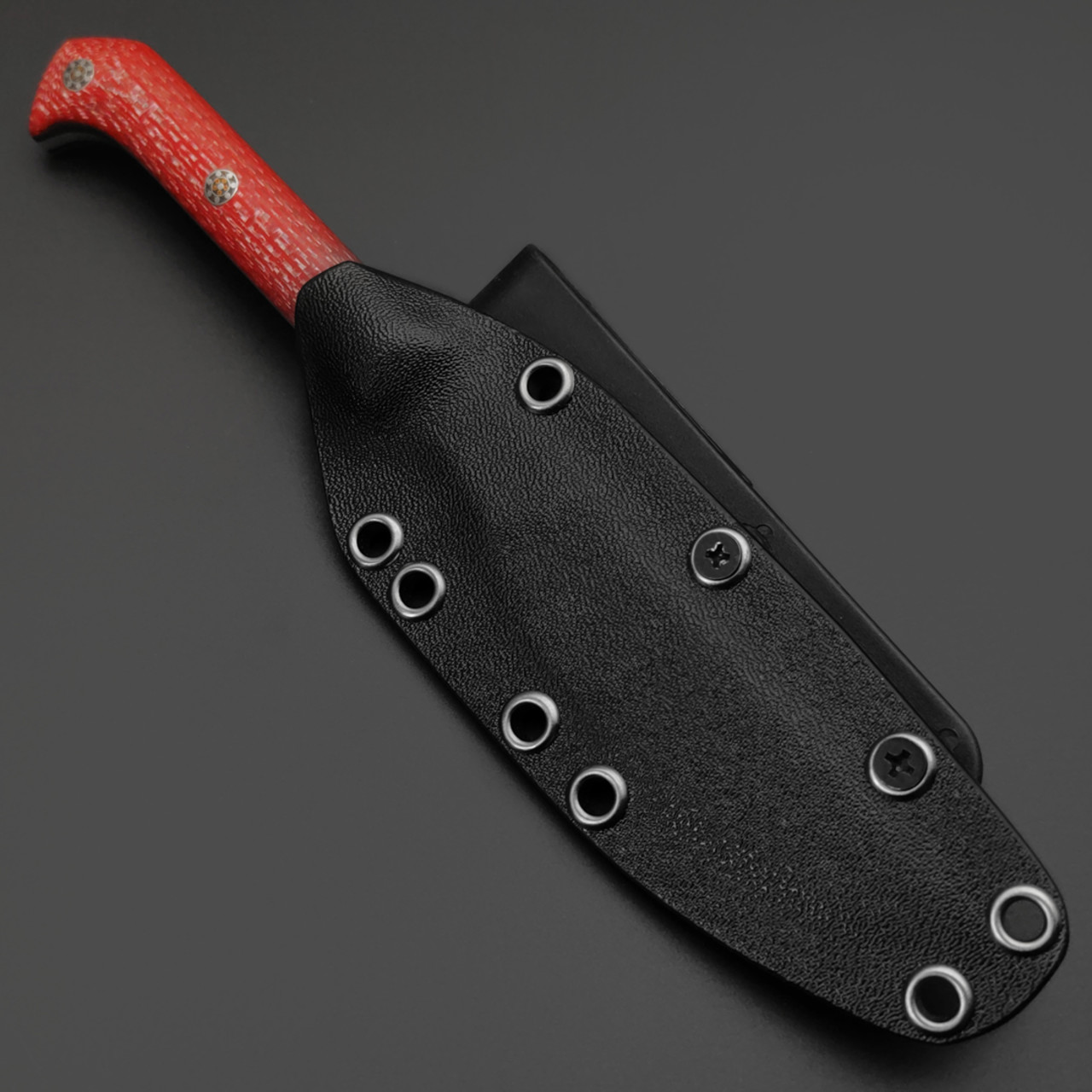 Богдан Гоготов нож NBG-116 сталь M398, рукоять Red Twill, пины