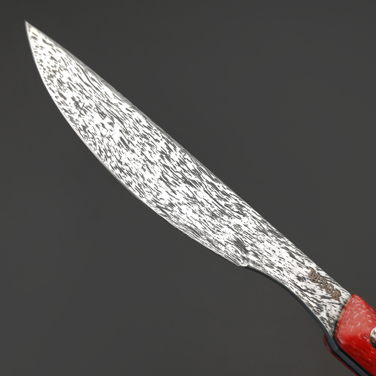 Богдан Гоготов нож NBG-116 сталь M398, рукоять Red Twill, пины