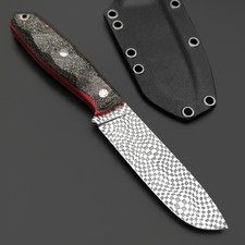 Богдан Гоготов нож NBG-131 сталь CPM 20CV худ. травление, рукоять Brown Twill, пины
