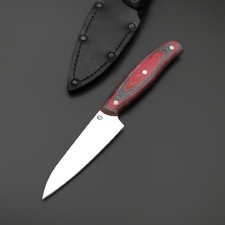 Титов и Солдатова кухонный нож Шеф-3 сталь 95Х18, рукоять Микарта бордо с серым