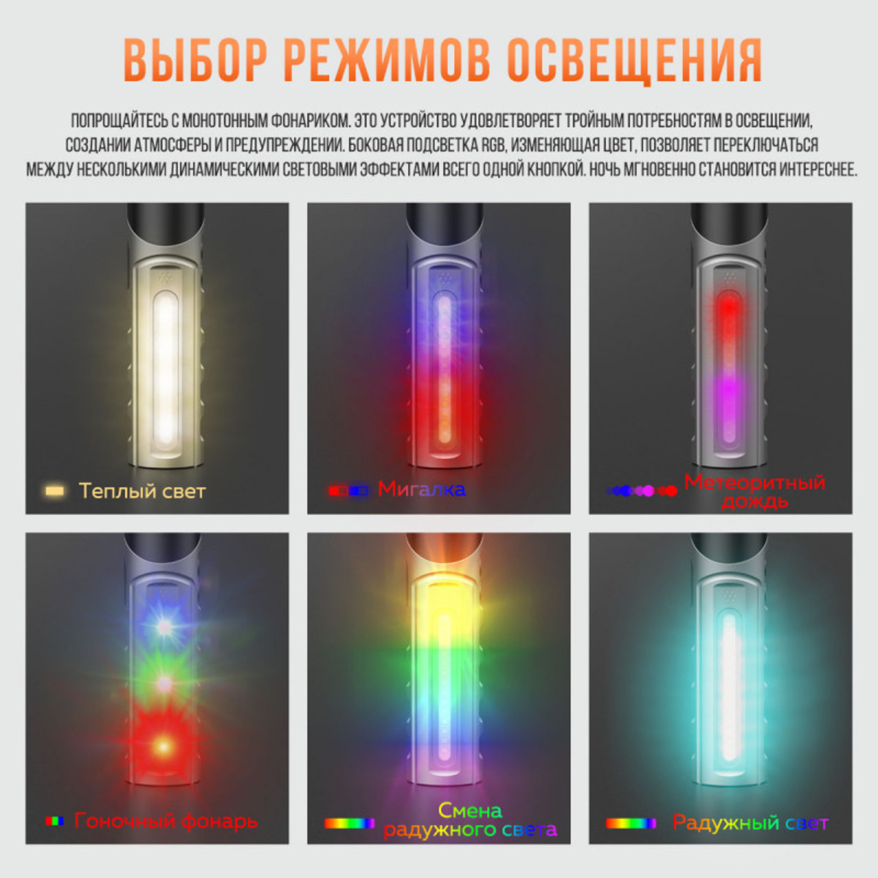 NICRON cветодиодный поворотный плоский фонарь PT10 1000LM с УФ и RGB
