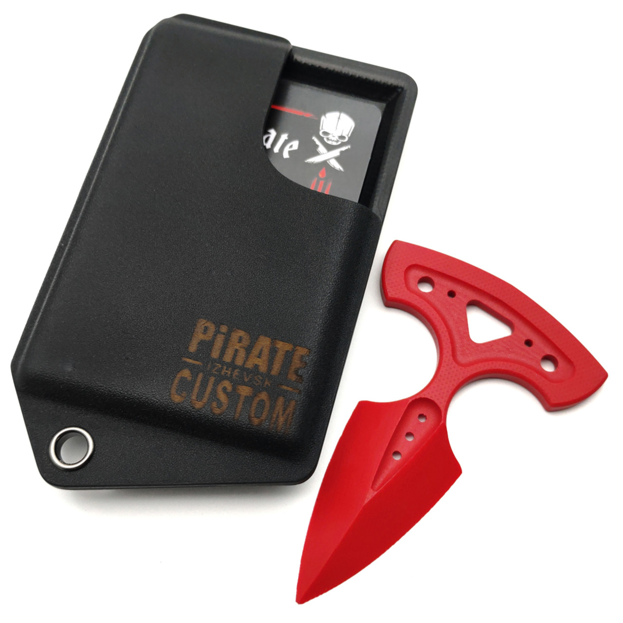 Pirate Custom картхолдер 3.0 черный с Брелоком "ПушДаггер красный"