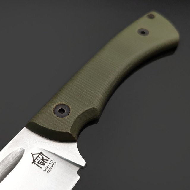 Град Горький нож Райбек №2 сталь VG-10 бид-бласт, рукоять G10 олива с черным