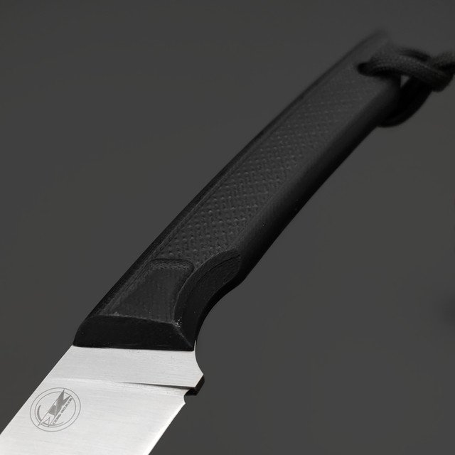 7 ножей нож Slim гибрид, сталь VG-10 крио сатин, рукоять G10 черный, ножны пончик