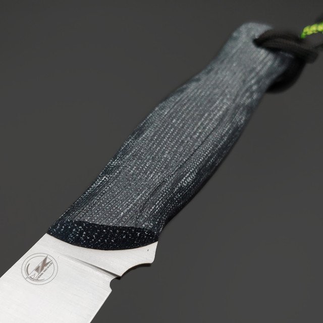 7 ножей нож Колибри XL гибрид, сталь PGK крио сатин, рукоять Микарта нуар, ножны кастом