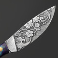 Волчий Век нож Канадская Масичька "Кот Самурай" кастом, сталь 95x18 WA худ. травление, рукоять Авторский карбон, пины латунь Волчий Век нож Канадская Масичька "Кот Самурай" кастом, сталь 95x18 WA худ. травление, рукоять Авторский карбон, пины латунь