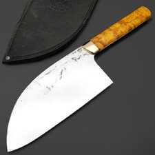 Товарищество Завьялова нож Сербский Шеф сталь K340, рукоять Стаб. дерево желтое, латунь