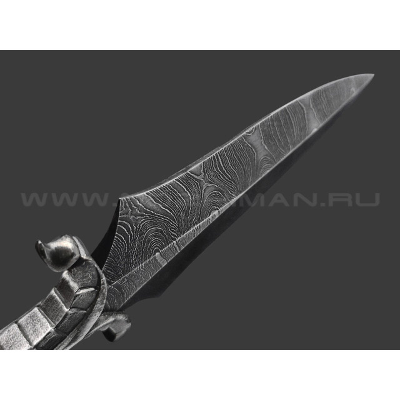 Эхо нож Скорпион сталь Дамаск, рукоять Бронза, серебро