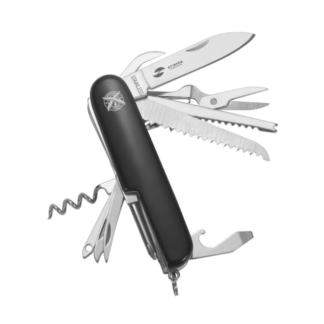 Stinger нож многофункциональный FK-K5012ALL (15 функций) сталь 420, рукоять ABS черный