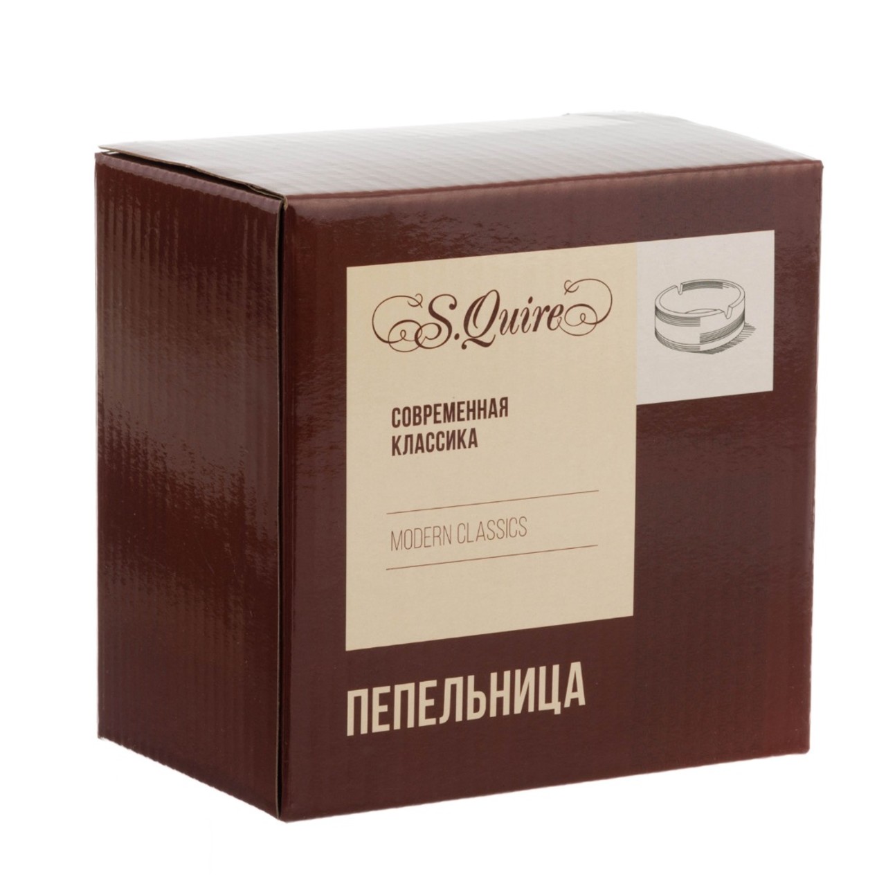 S.Quire пепельница круглая 120 мм с черной ручкой 992AAB-Black сталь, покрытие хром, черная