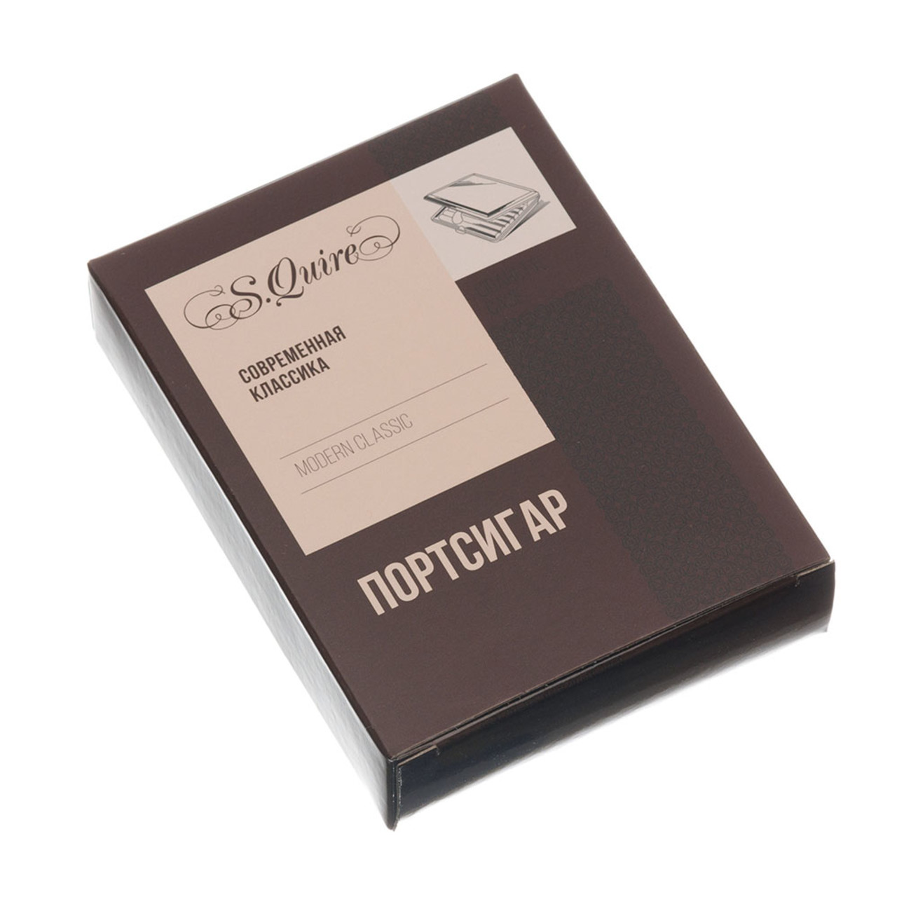 S.Quire портсигар AB02-19 нержавеющая сталь, искуственная кожа, черный