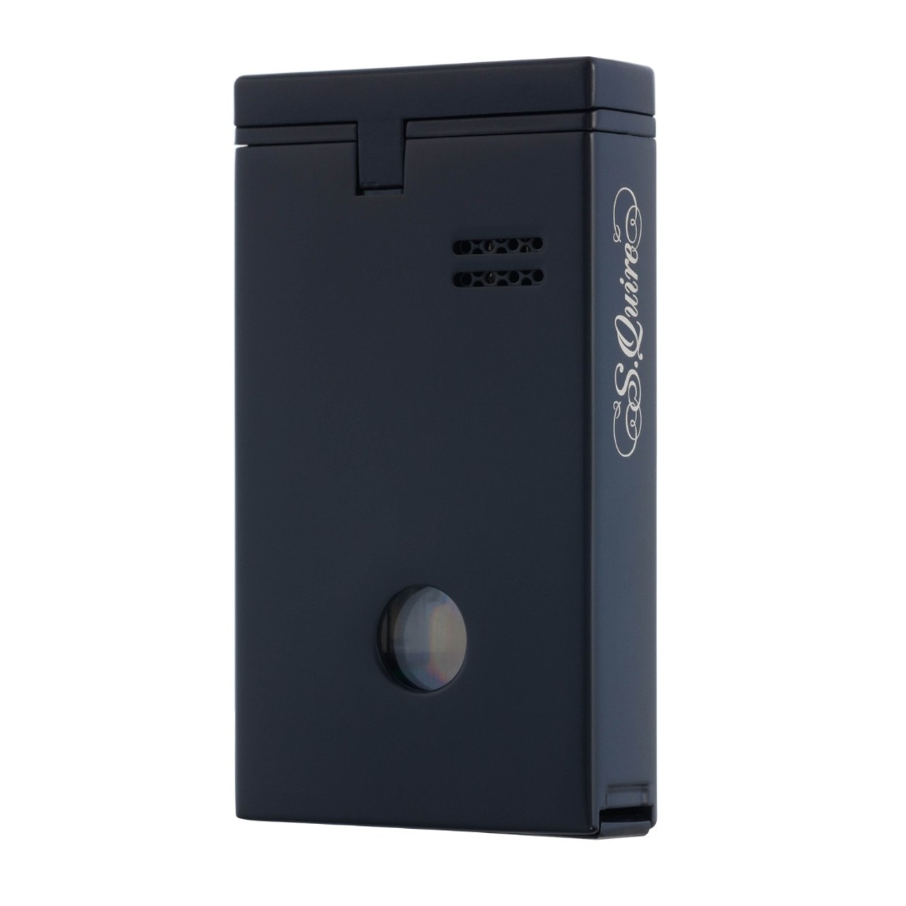 S.Quire турбо зажигалка газовая, двойное пламя, пробойник для сигар FL011-Black Цинковый сплав, черная