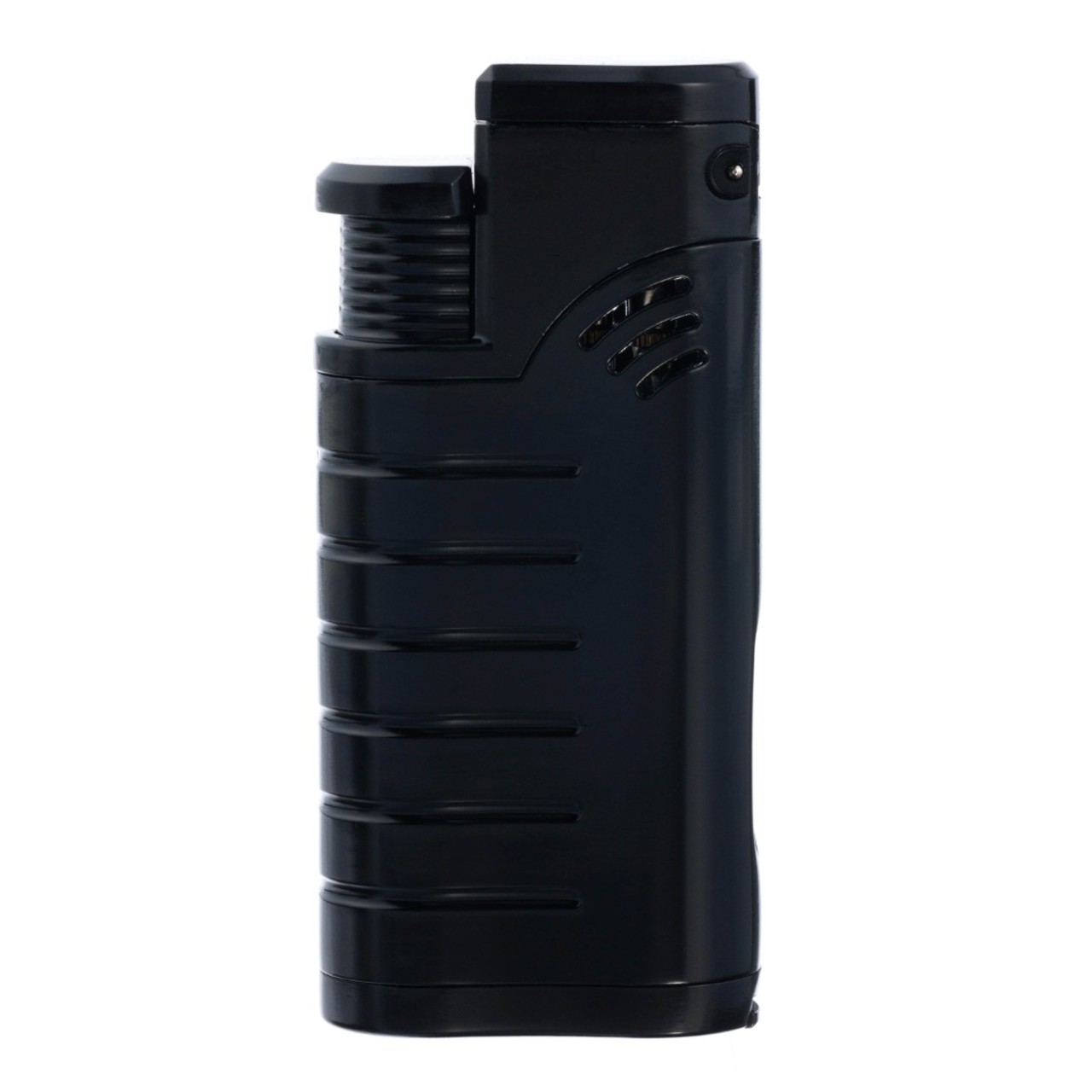 S.Quire турбо зажигалка газовая, тройное пламя, пробойник для сигар FL097- Black Цинковый сплав, черная