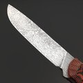 Волчий Век нож Волфкнивен Малый, сталь 95Х18 WA травление хаотик, рукоять G10 красный с черным, карбон Волчий Век нож Волфкнивен Малый, сталь 95Х18 WA травление хаотик, рукоять G10 красный с черным, карбон