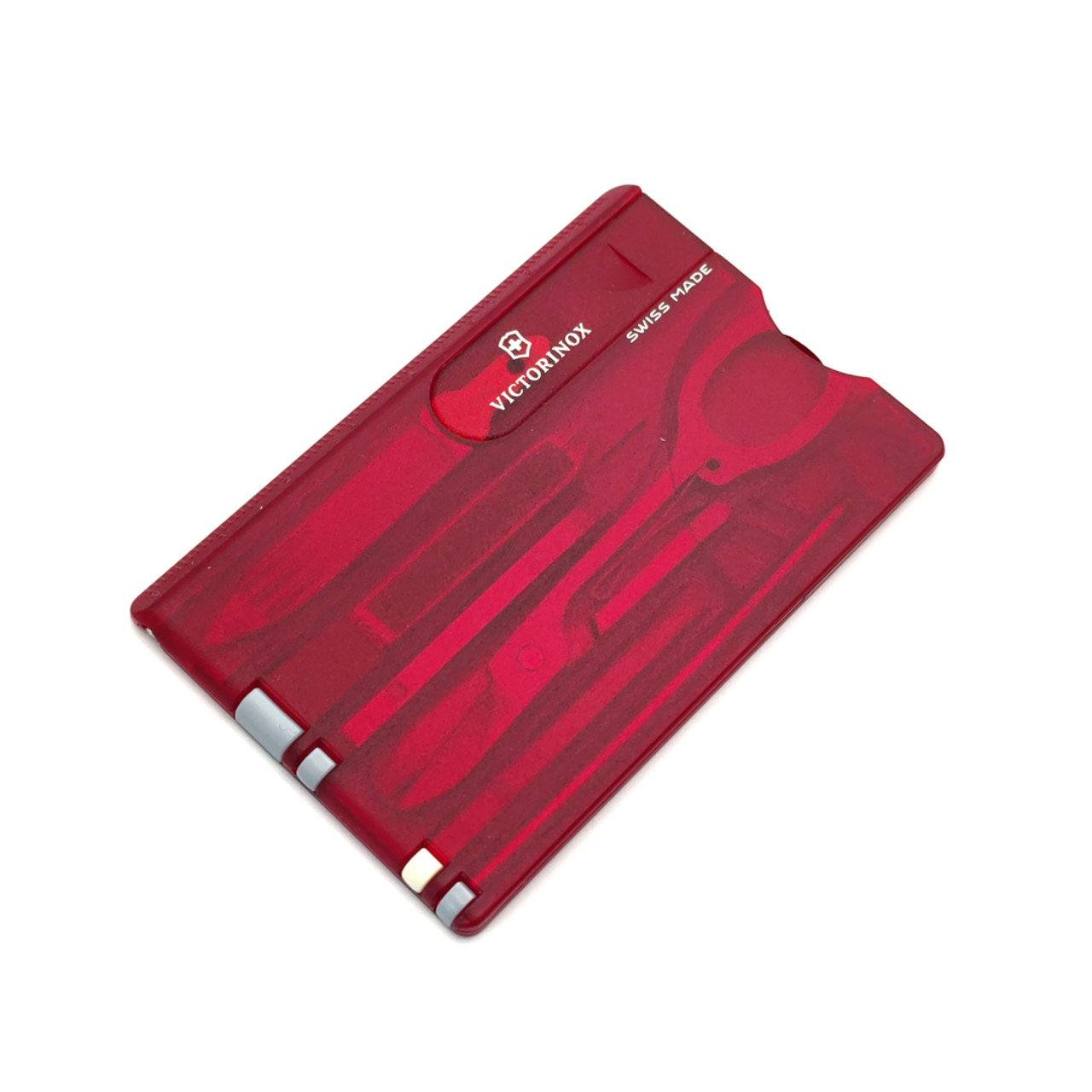 Швейцарская карта Victorinox 0.7100.T SwissCard Lite красный полупрозрачный, коробка подарочная