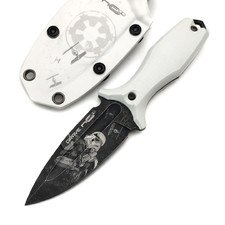 N.C.Custom нож Grave LE Stormtrooper сталь Aus-10 блэквош, рукоять G10 белый