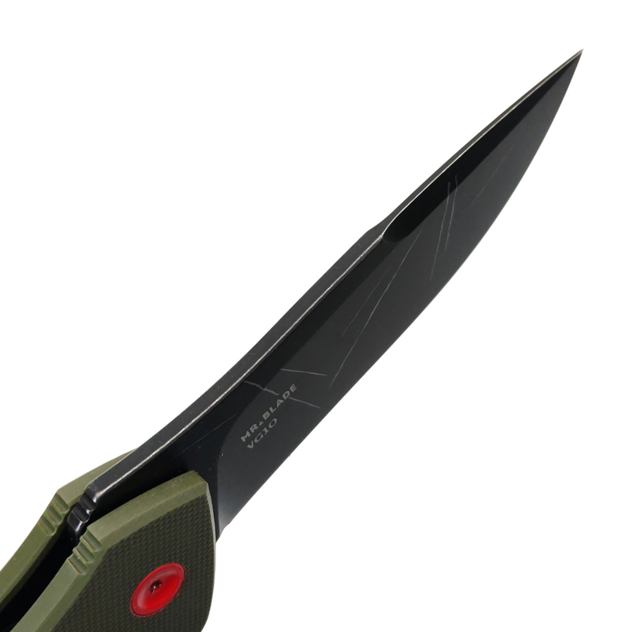 Mr.Blade нож скелетный Hellcat Mini Mandalorian сталь VG-10 блэквош, гравировка, рукоять G10