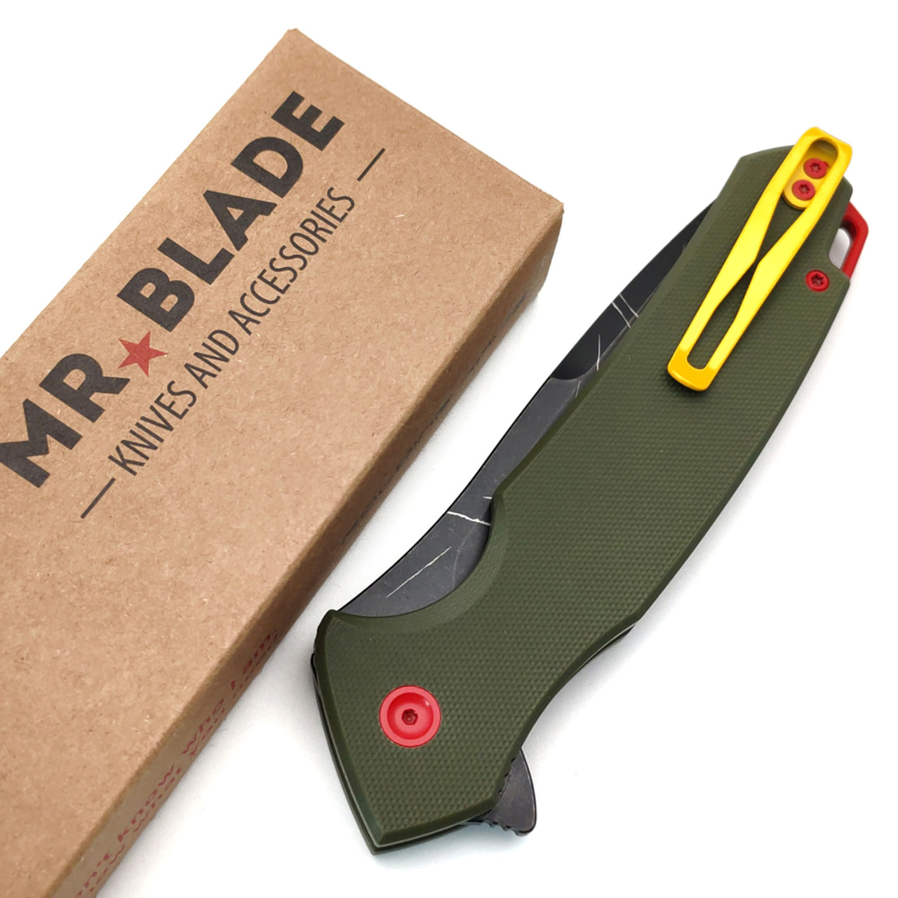 Mr.Blade нож складной Hellcat Mandalorian сталь VG-10 блэквош, гравировка, рукоять G10