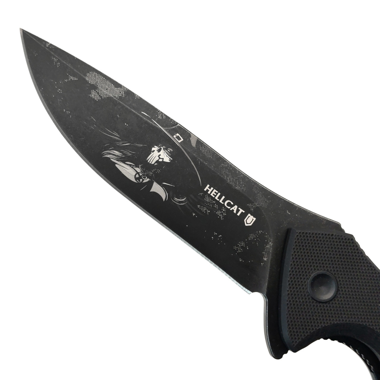 Mr.Blade складной нож Hellcat LE Ghost сталь VG-10 блэквош, гравировка, рукоять G10 чёрный