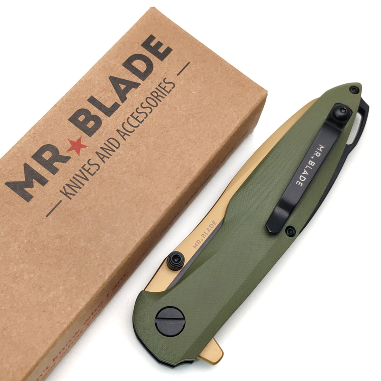 Mr.Blade складной нож Convair Gen.2 сталь D2 PVD золотистый, рукоять G10 олива