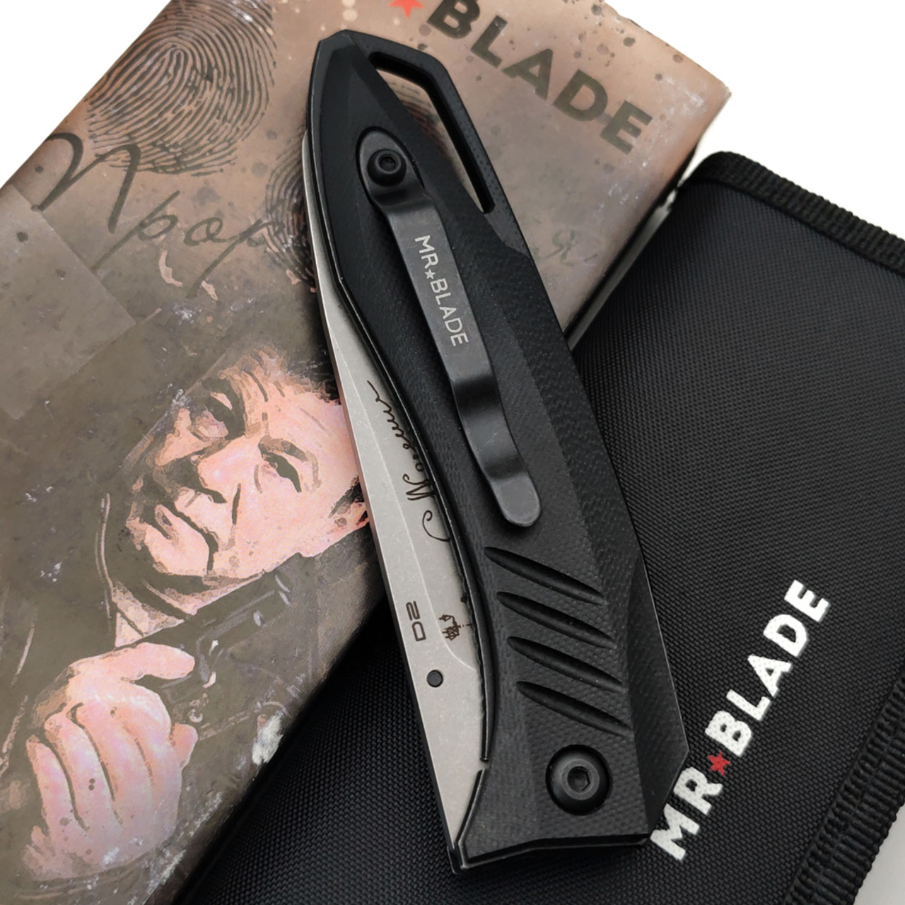 Mr.Blade нож Bang сталь D2 стоунвош, рукоять G10 чёрный (автограф Сергея Селина)