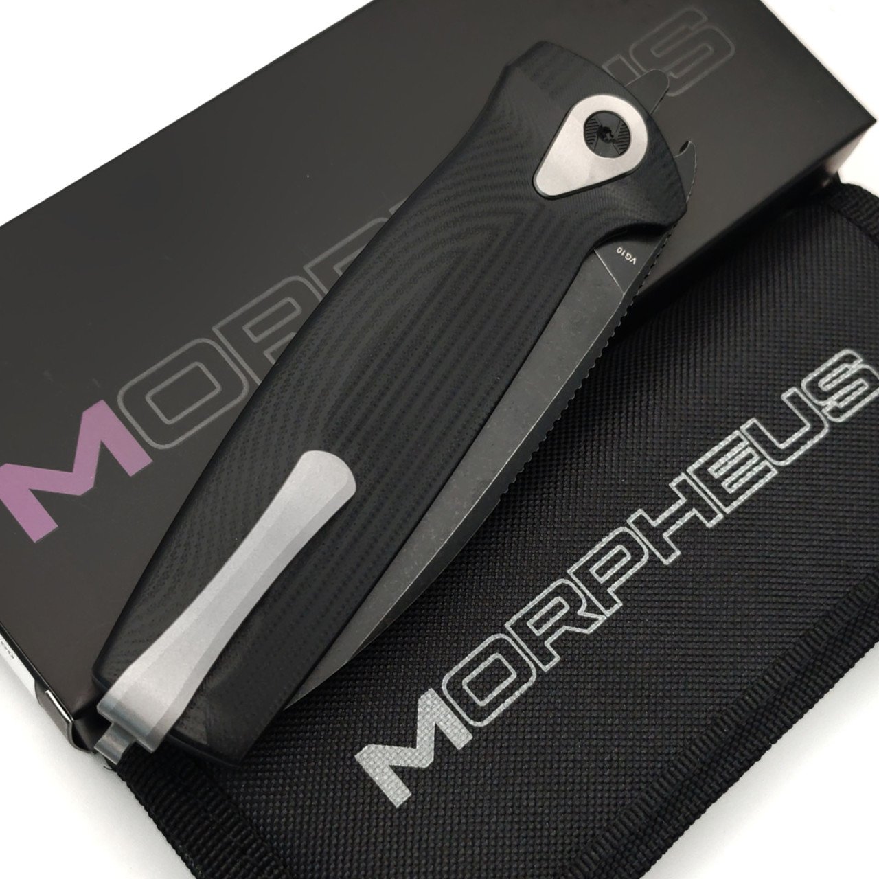 Morpheus складной нож Cliff MPH05 сталь VG-10 блэквош, рукоять G10