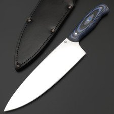 Титов и Солдатова кухонный нож Шеф-9 сталь 95Х18, рукоять G10 синий с чёрным