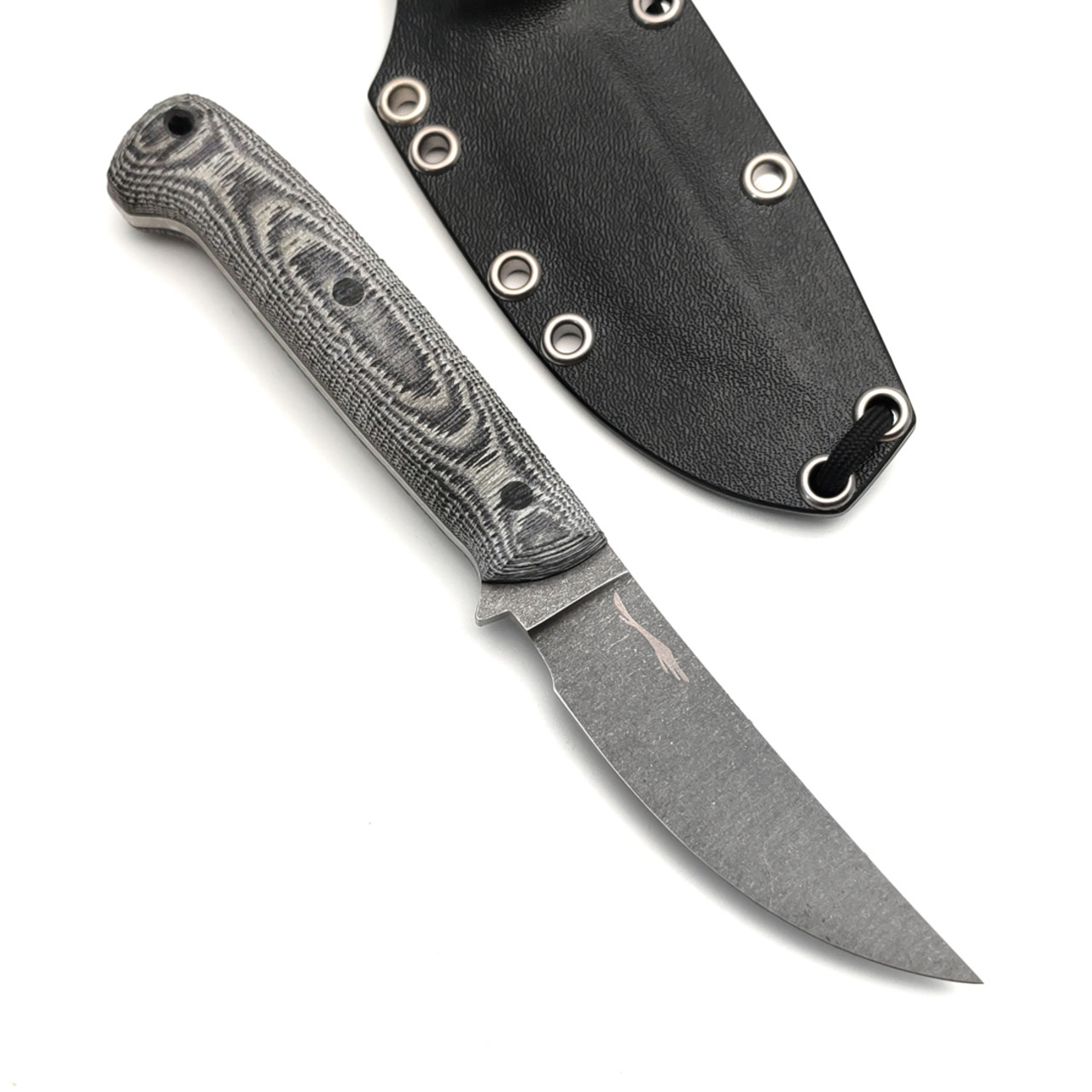 Волчий Век нож Слоник сталь N690 WA блэквош, рукоять G10 серо-белый, пины карбон