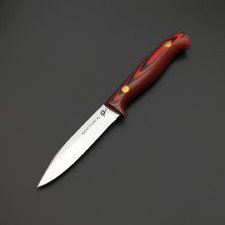 Платонов Д.Г. кухонный нож Овощной 8.5 см сталь Aus-10Co, рукоять G10 черно-красный