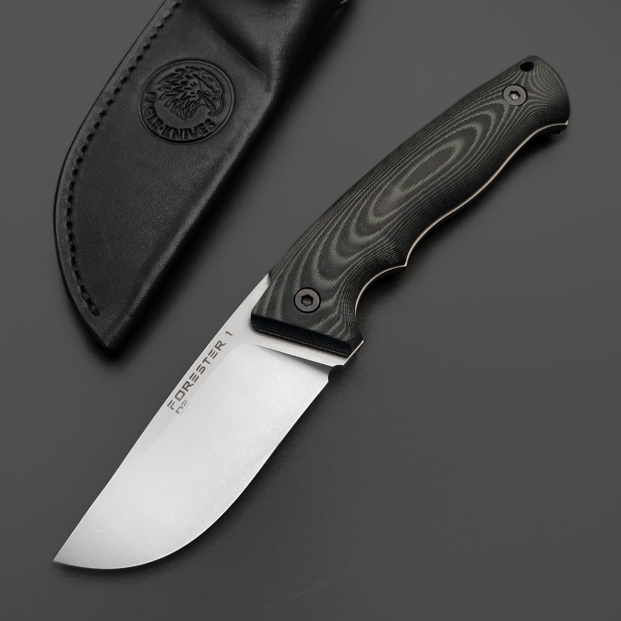 Eagle Knives нож Forester 1 сталь D2 стоунвош, рукоять G10 чёрный с зелёным