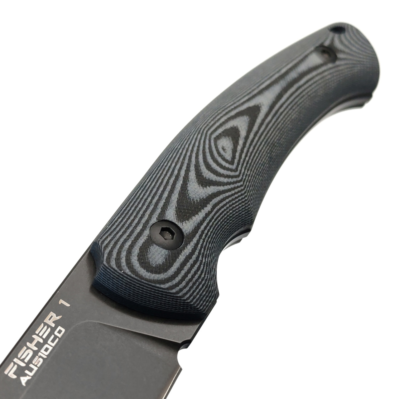 Eagle Knives нож Fisher 1 сталь Aus10Co блэквош, рукоять G10 чёрный с серым