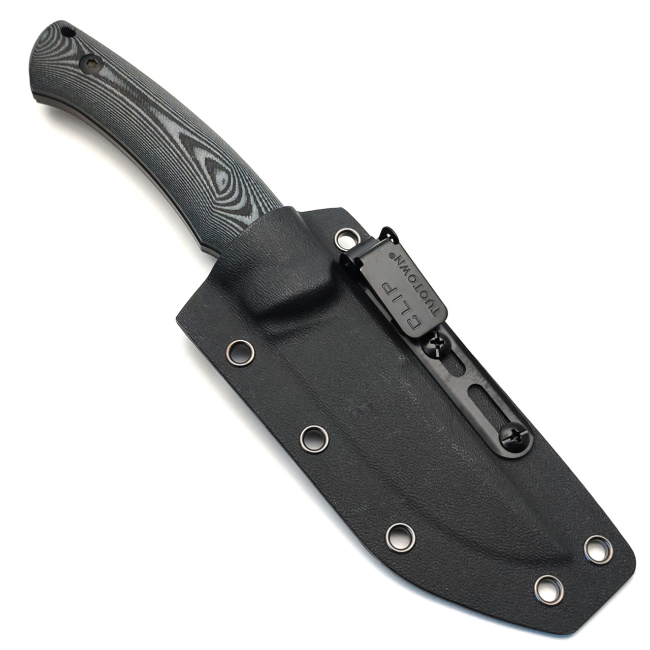 Eagle Knives нож Fisher 2 сталь Aus10Co блэквош, рукоять G10 чёрный с серым