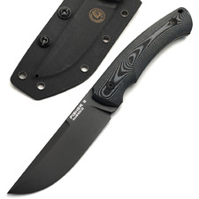 Eagle Knives нож Fisher 2 сталь Aus10Co блэквош, рукоять G10 чёрный с серым