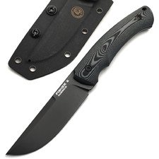 Eagle Knives нож Fisher 2 сталь Aus10Co блэквош, рукоять G10 чёрный с серым