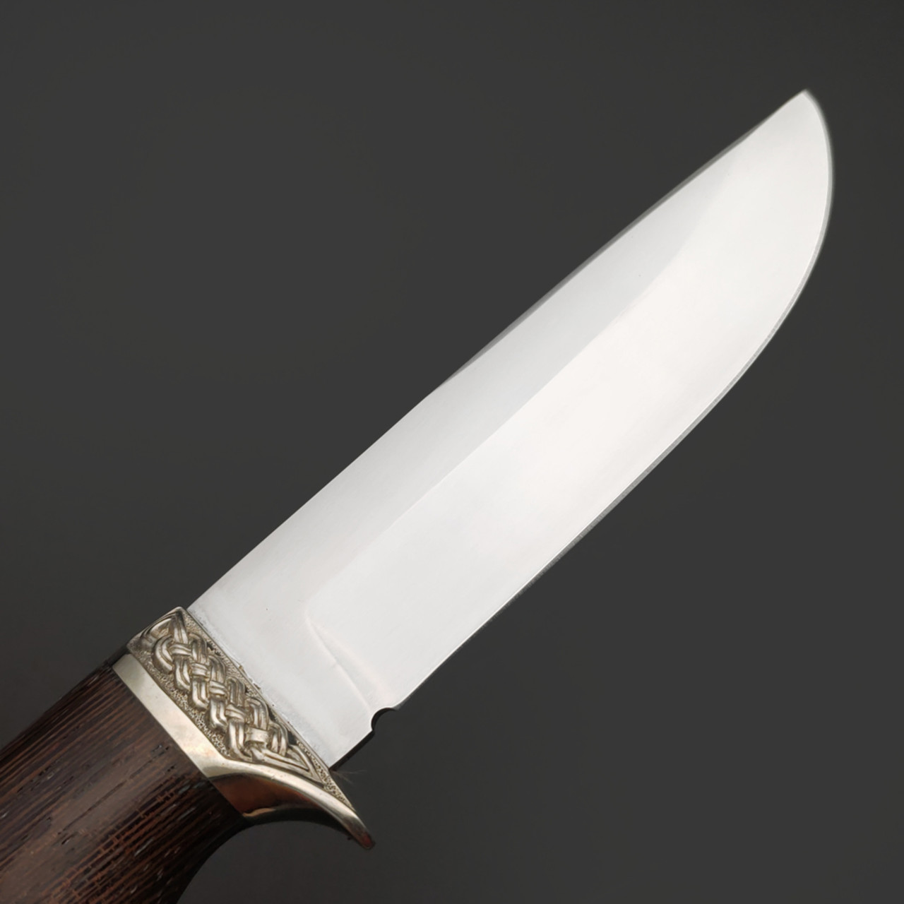 Мастерская Сёмина нож Егерь, сталь 95Х18 полировка, рукоять Венге, мельхиор