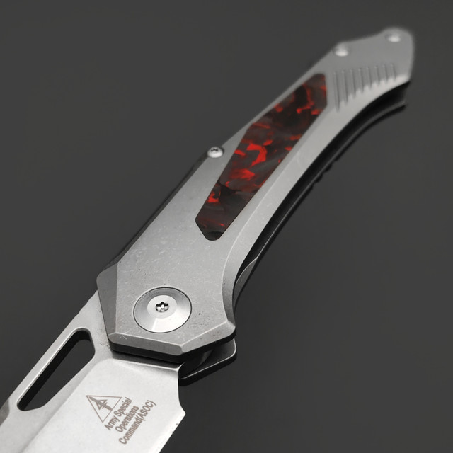 Alpha Miu складной нож Vigil RD1 сталь N690Co рукоять Титан TC4, карбон красный