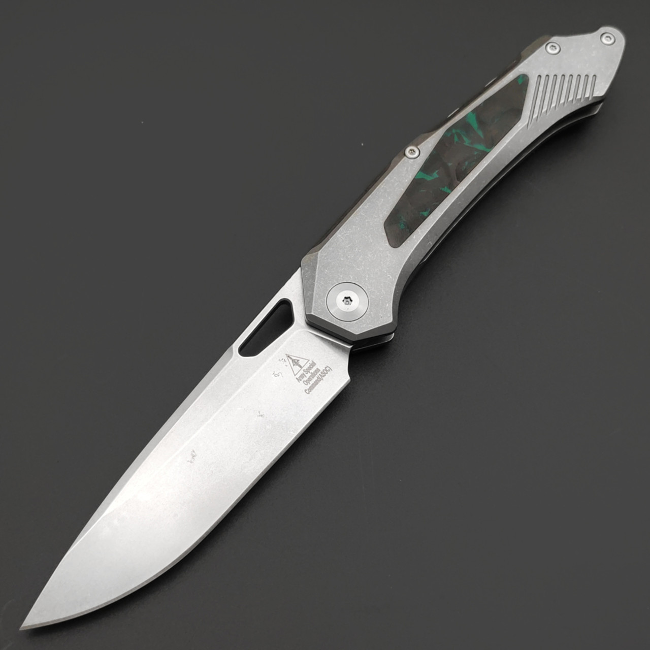 Alpha Miu складной нож Vigil GR1 сталь N690Co рукоять Титан TC4, карбон зелёный