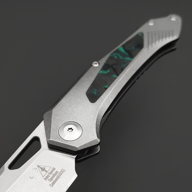 Alpha Miu складной нож Vigil GR1 сталь N690Co рукоять Титан TC4, карбон зелёный