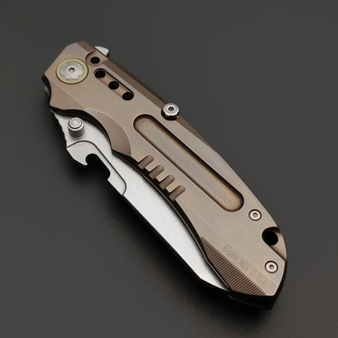 Alpha Miu складной нож Martian Brown сталь N690Co рукоять Титан TC4