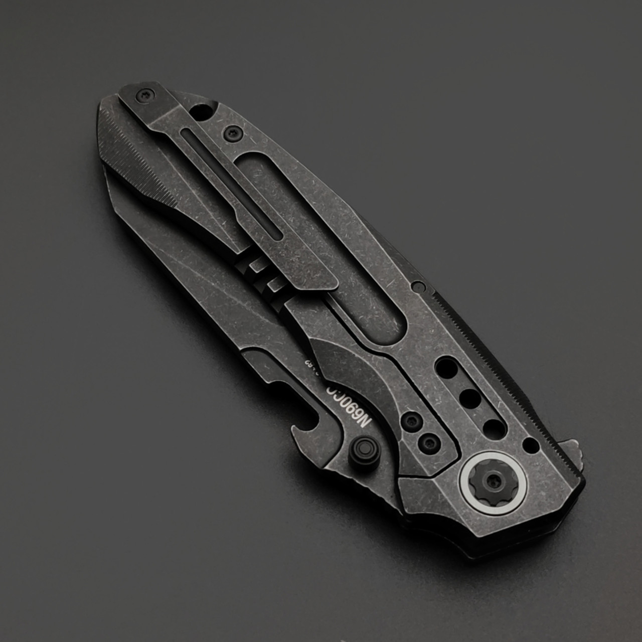 Alpha Miu складной нож Martian Black сталь N690Co рукоять Титан TC4