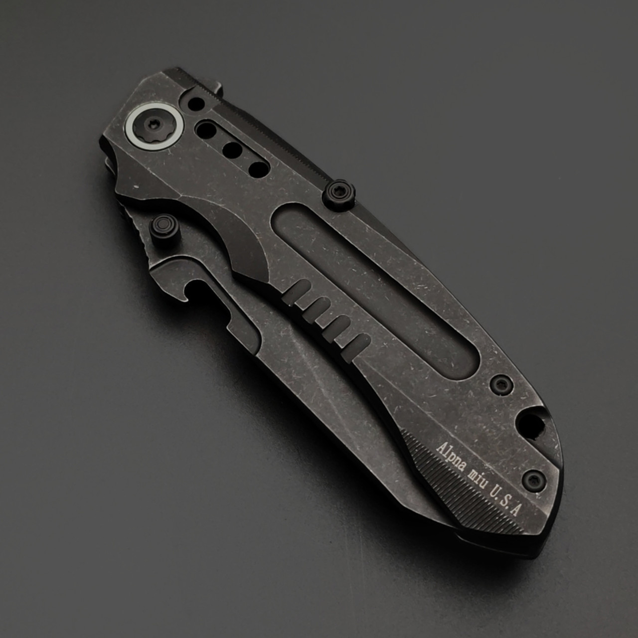 Alpha Miu складной нож Martian Black сталь N690Co рукоять Титан TC4