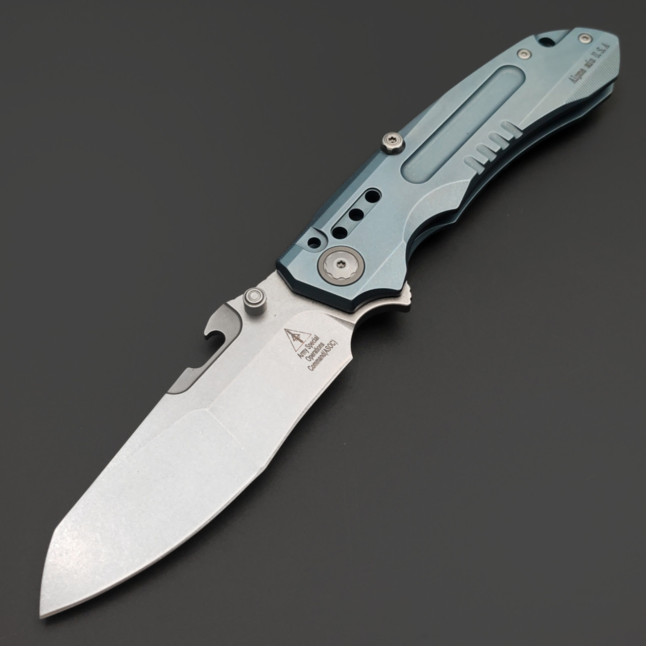 Alpha Miu складной нож Martian Light Blue сталь N690Co рукоять Титан TC4