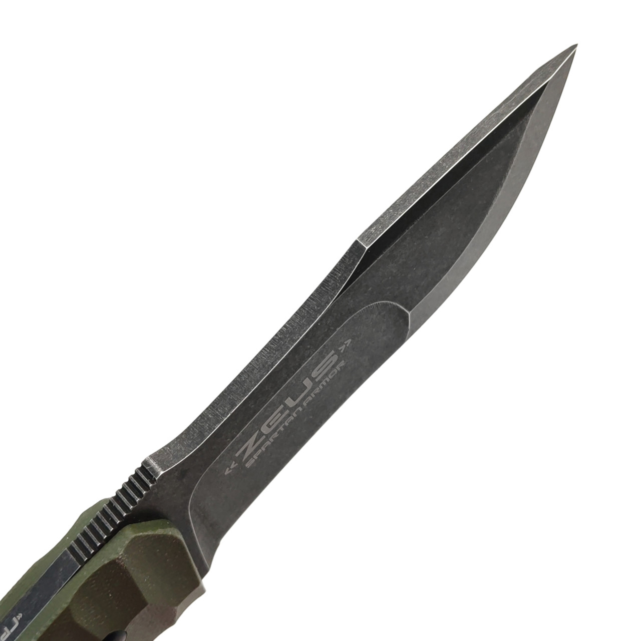 Spartan Armor нож Zeus сталь VG-10 блэквош, рукоять G10 олива, кайдекс мох